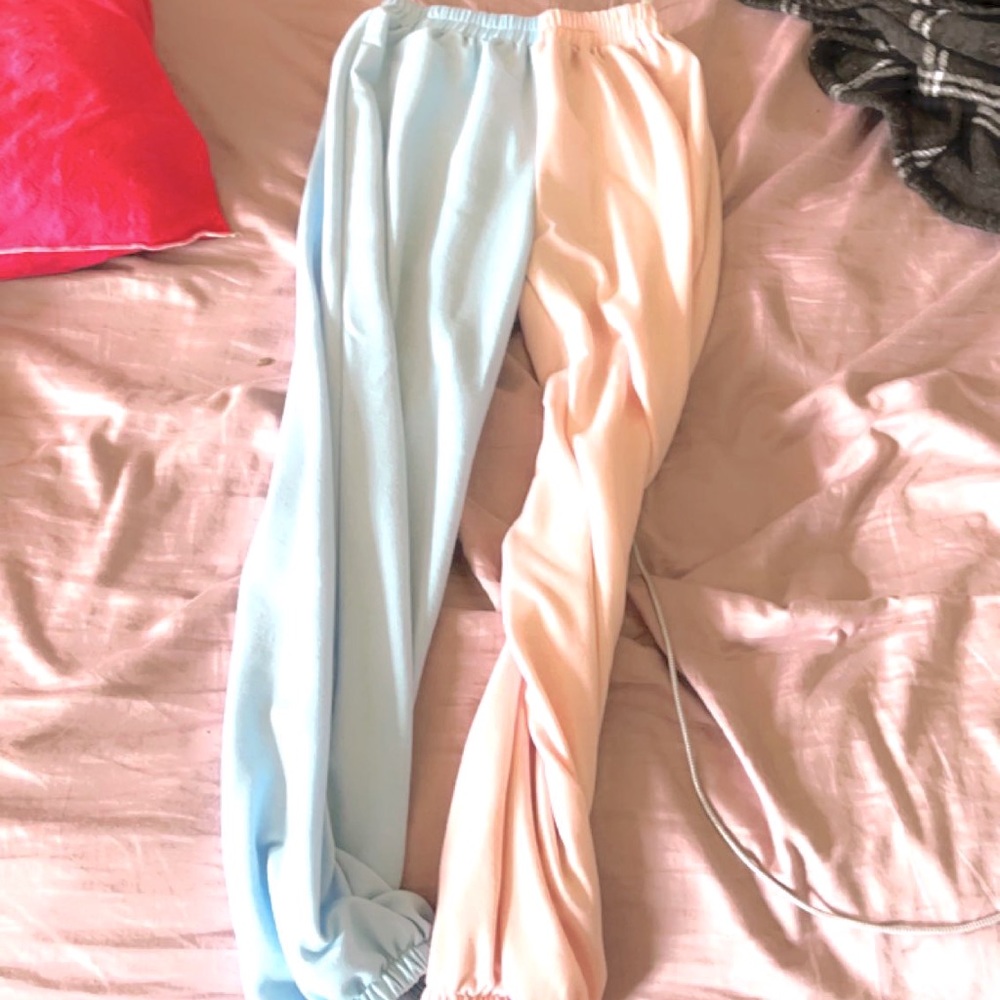 Pink and Blue Sweatpants | Shaci | SIZE: L